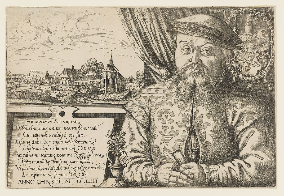 Portrait of Hieronymus Schürstab, Hanns Lautensack (German, Bamberg (?) ca. 1520–1564/66 Vienna), Etching (state i/ii) 