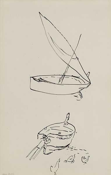 Barques and Chickens, Collioure (Barques et poulets, Collioure), Henri Matisse (French, Le Cateau-Cambrésis 1869–1954 Nice), Ink on paper 