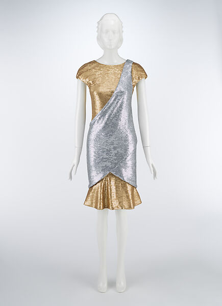 Dress, House of Chanel (French, founded 1910), silk, plastic, French 