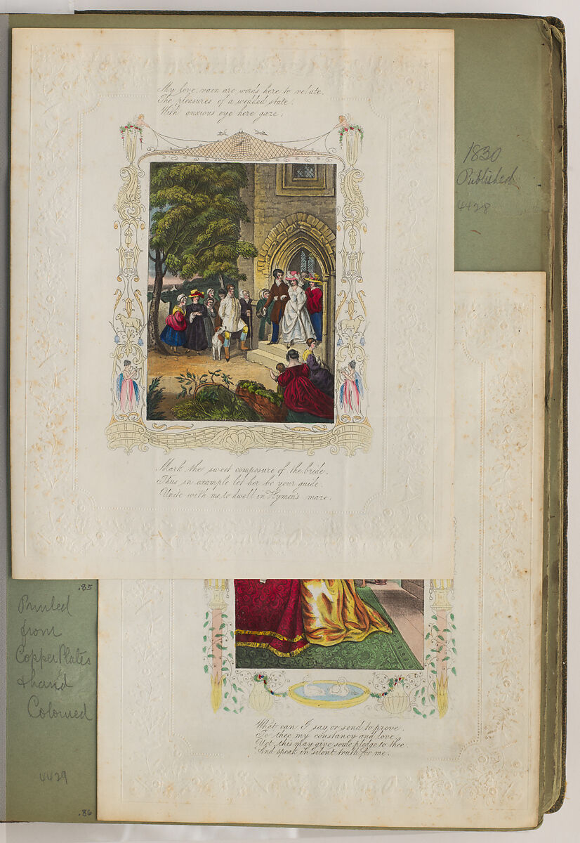 Valentine maker's album (Jonathan King), Anonymous, Thick interior pages (45), exterior cover dark green coated fabric