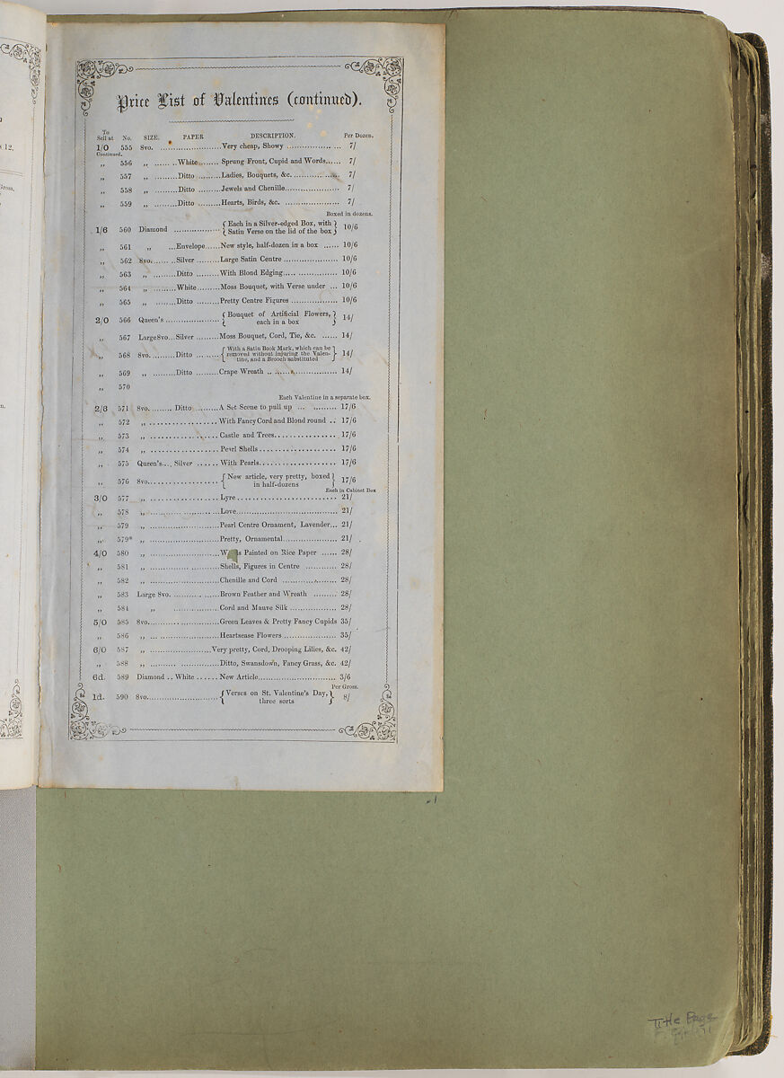 Valentine maker's album (Jonathan King), Anonymous, Thick interior pages (45), exterior cover dark green coated fabric