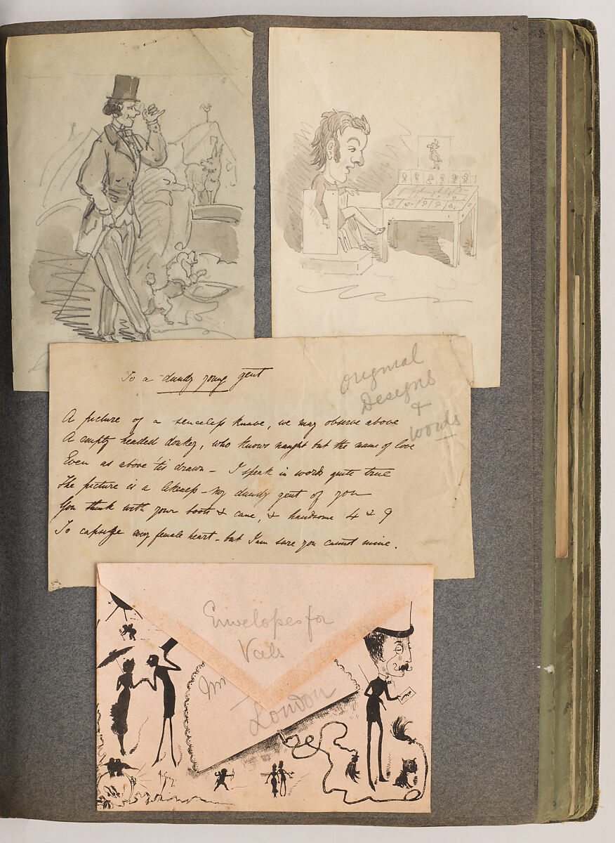 Valentine maker's album (Jonathan King), Anonymous, Thick interior pages (45), exterior cover dark green coated fabric