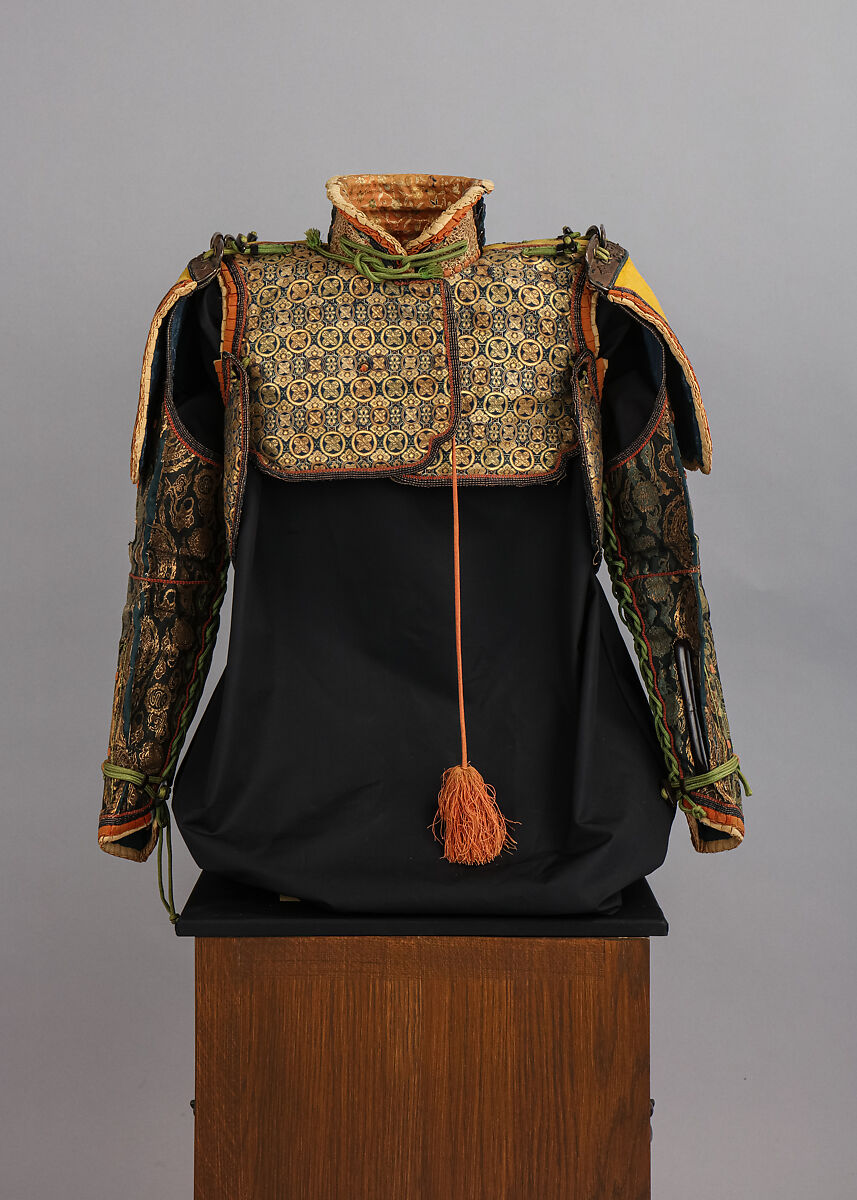 Armor (<i>Gusoku</i>) with Box, Helmet bowl by Neo Masanobu 根尾正信 (Japanese, active early 18th century), Iron, leather, lacquer, textile, silver, gold, brass, copper-gold alloy (shakudō), copper-silver alloy (shibuichi), feather, wood, glass, boar bristle, Japanese