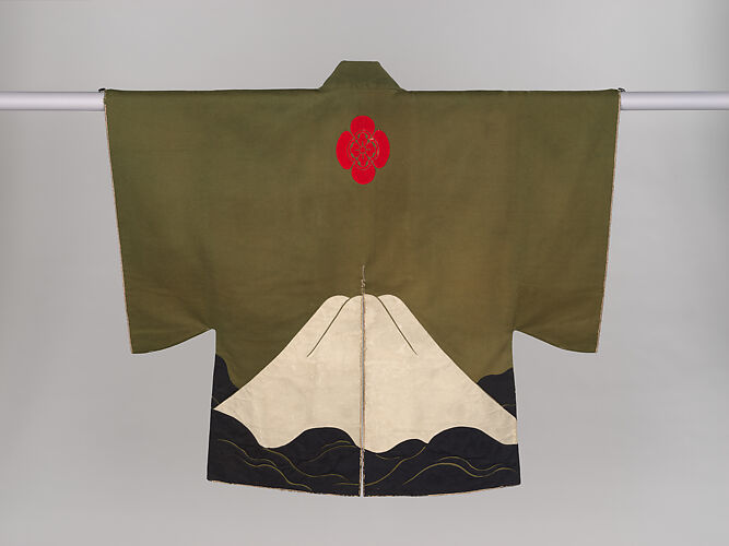 Battle surcoat (jinbaori) with Mount Fuji and waves