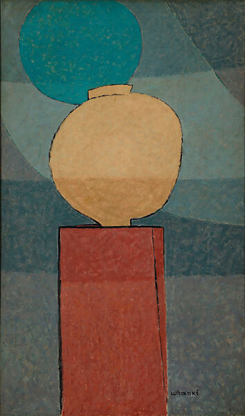 Moon and Jar, Kim Whanki (Korean, 1913–1974), Oil on canvas, Korea 