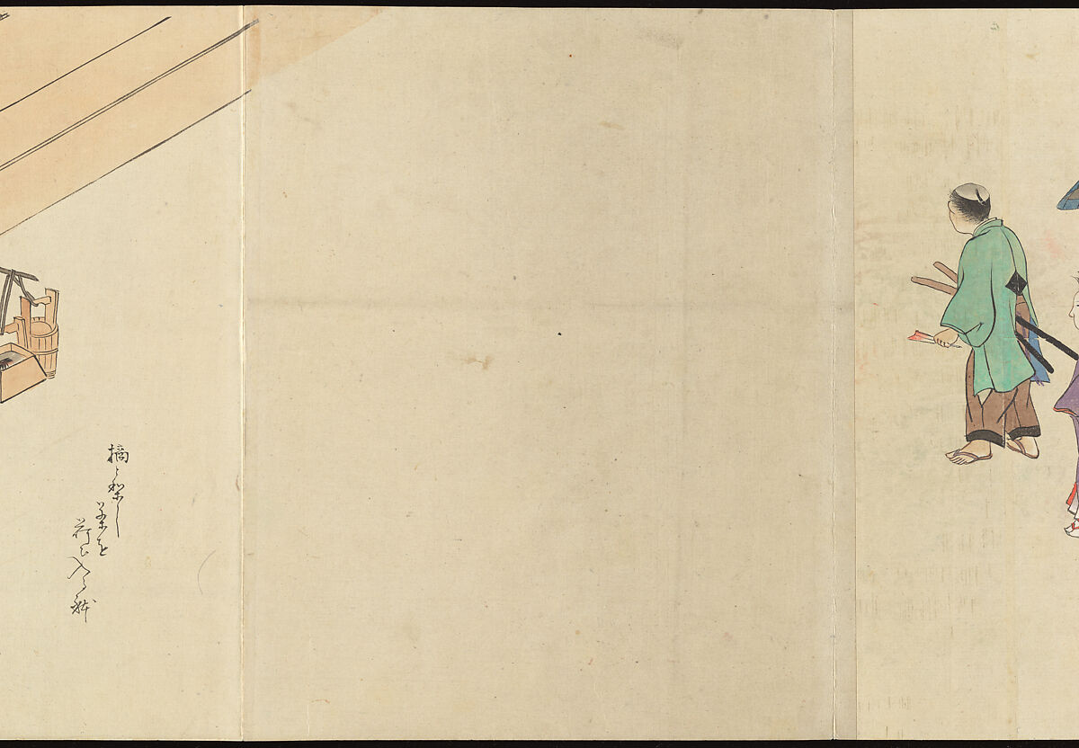Illustrations of Uji Tea Production, Painting by Saitō Motonari (Japanese, active ca. 1800), Handscroll of thirty-two sheets reformatted as a folding album (orihon), Japan