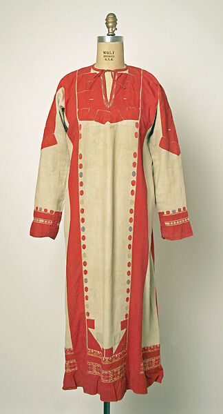 Robe, linen, cotton, probably Russian 