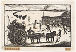 The Eighth Route Army Helping Mongolian Comrades at Harvest, from a group of Ten Revolutionary woodblock prints with Folio Cover titled Lu Yi Mu Ke Xuan Ji