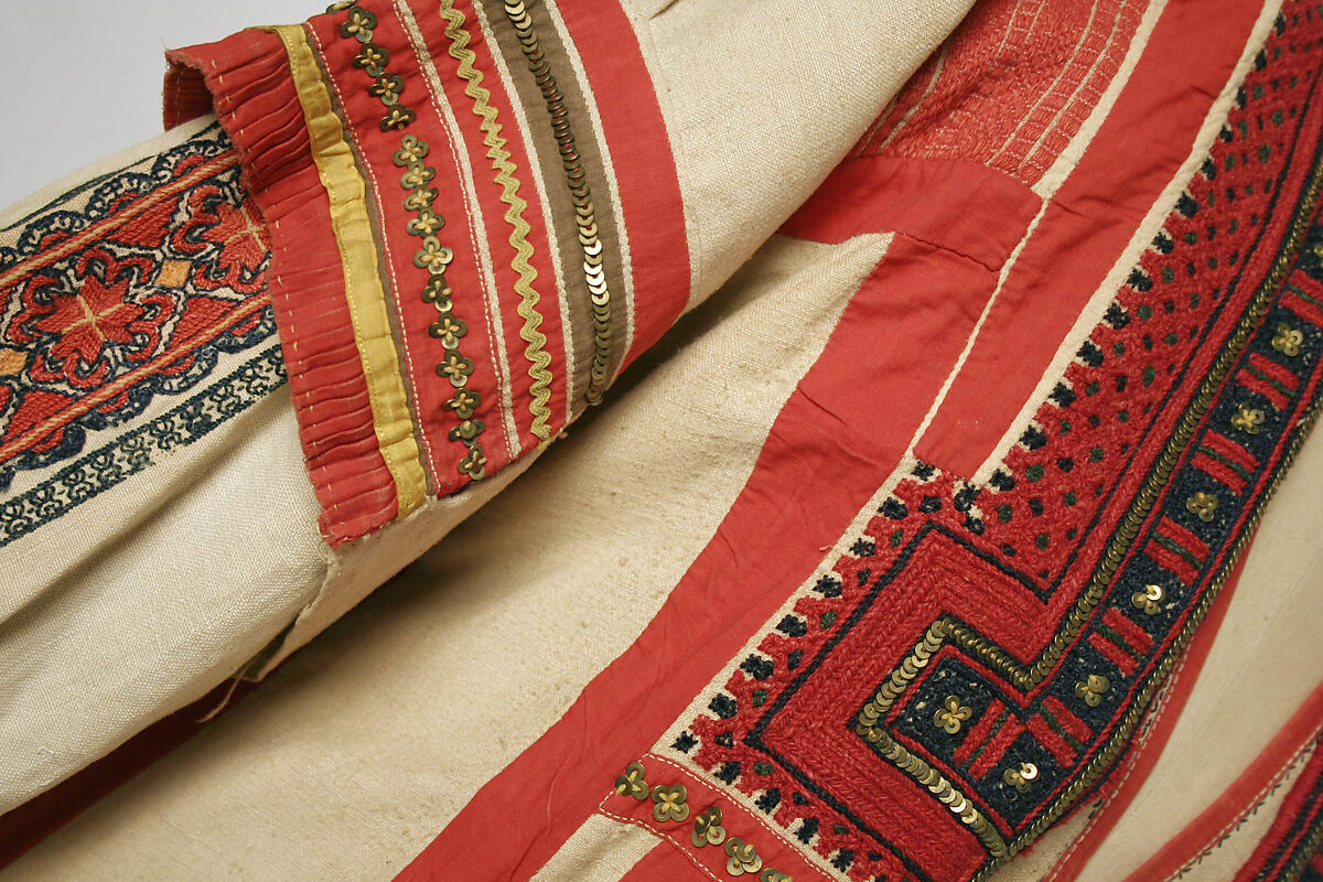 Ensemble, (a) linen(b, d) cotton(c, f, g, h, i) wool, Russian