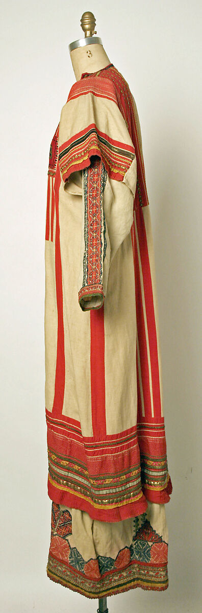 Ensemble, (a) linen(b, d) cotton(c, f, g, h, i) wool, Russian