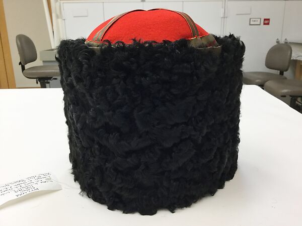 Military Uniform, Wool, cotton, metal wrapped thread, silver, leather, fur, and metal