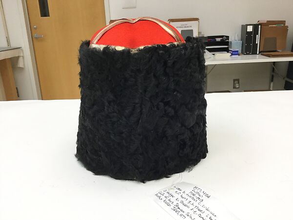 Military Uniform, Wool, cotton, metal wrapped thread, silver, leather, fur, and metal