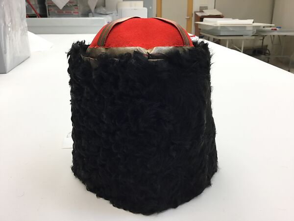 Military Uniform, Wool, cotton, metal wrapped thread, silver, leather, fur, and metal