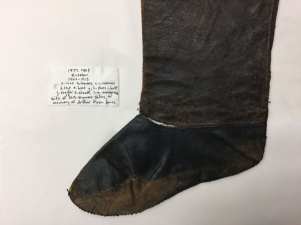 Military Uniform, Wool, cotton, metal wrapped thread, silver, leather, fur, and metal