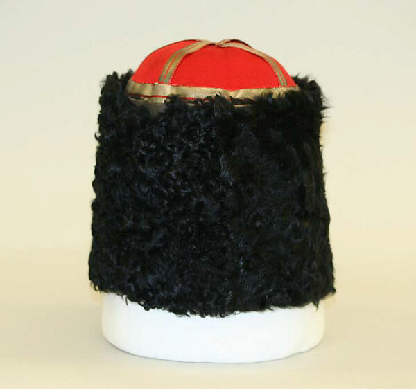 Military Uniform, Wool, cotton, metal wrapped thread, silver, leather, fur, and metal