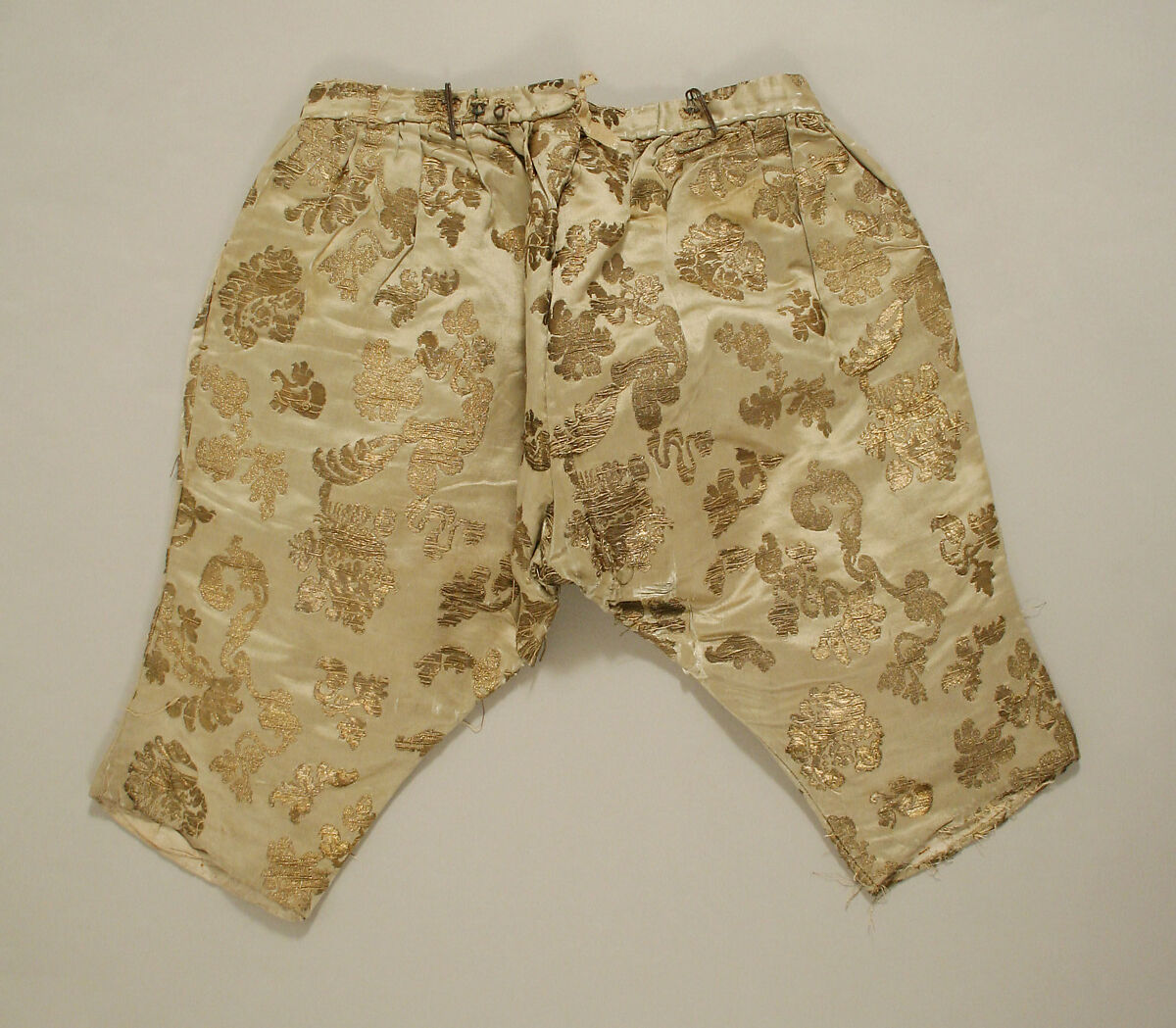 Trousers, silk, metal, French