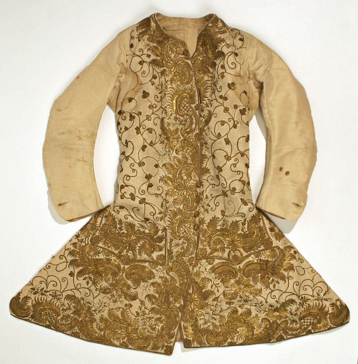 Waistcoat, silk, metal, British 