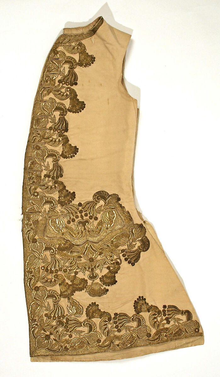 Waistcoat, silk, metal, probably Italian