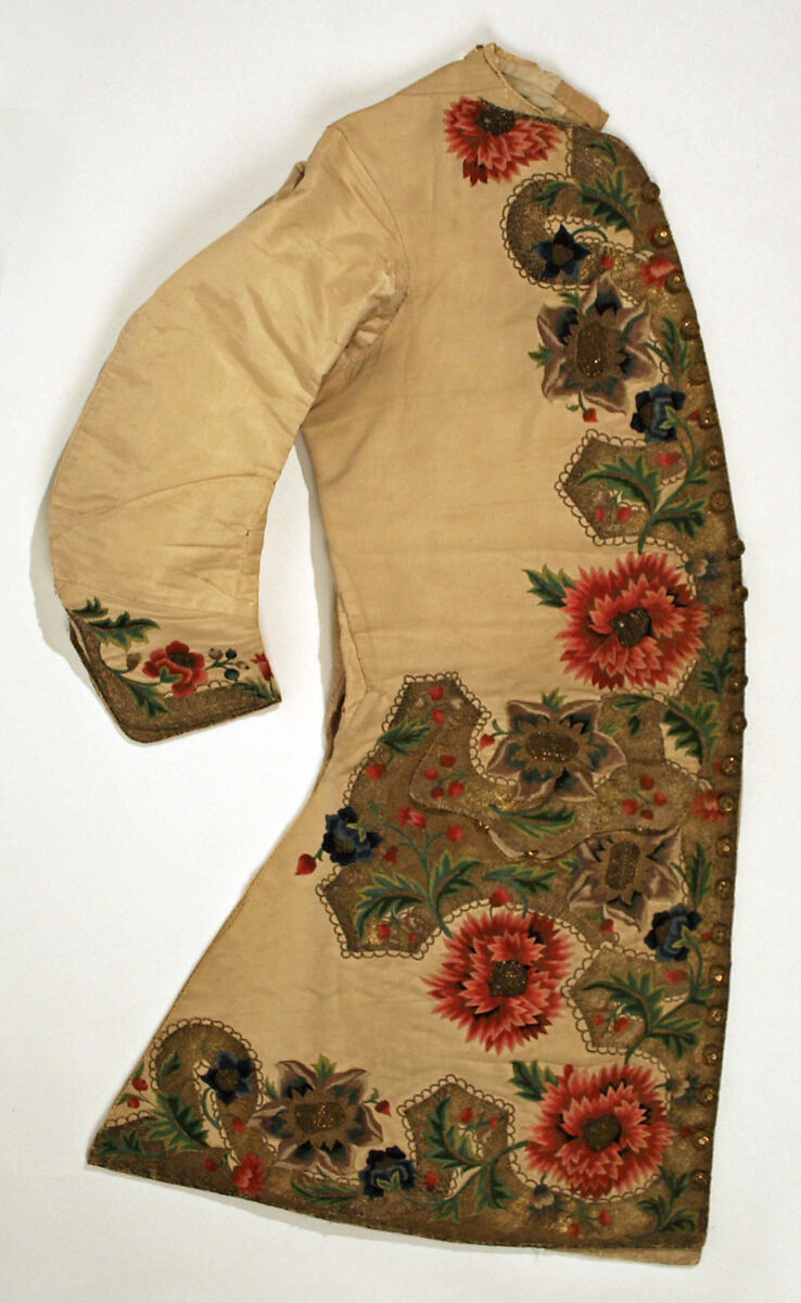 Waistcoat, silk, metal, probably Italian 