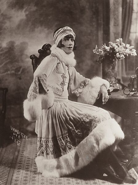 [Person in Fur-Trimmed Ensemble], James Van Der Zee (American, Lenox, Massachusetts 1886–1983 Washington, D.C.), Gelatin silver print 