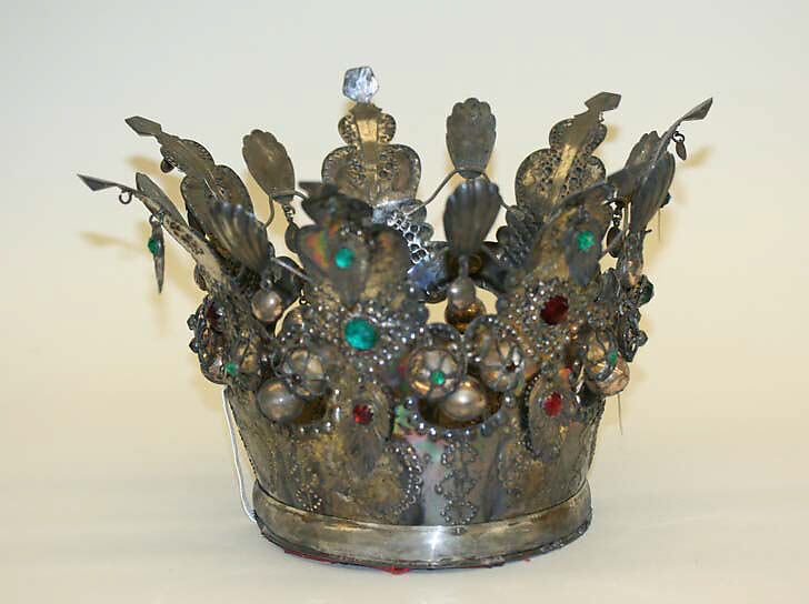 Wedding crown, silver, stones, Norwegian 