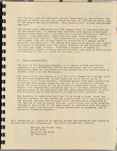 Holocaust project exhibition packet