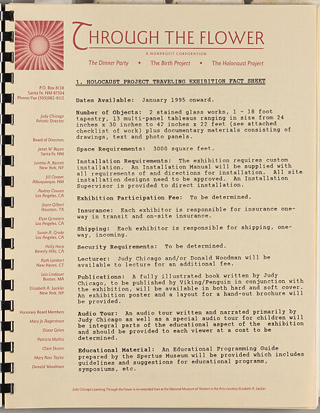 Holocaust project exhibition packet