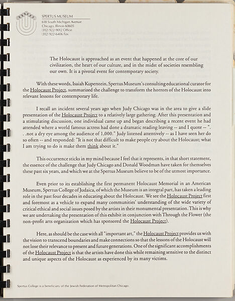 Holocaust project exhibition packet