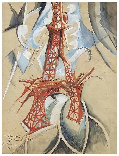 La Tour simultanée [Simultaneous Views of the Tower], Robert Delaunay  French, Gouache, pen and India ink and brown ink, colored pencils over pencil on parchment