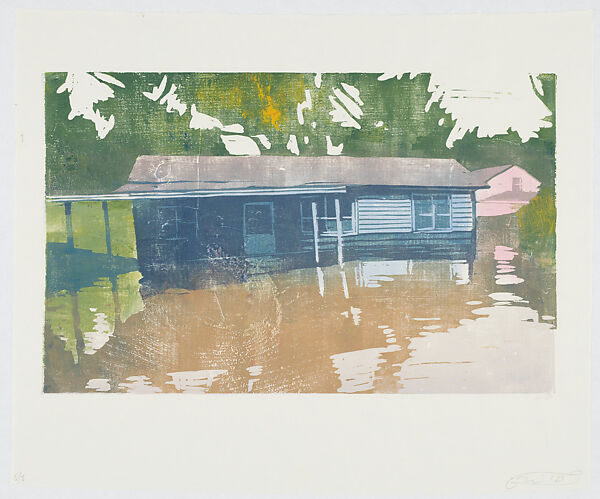 Untitled, Flooded Home I, Nina Jordan (American, born 1964), Woodcut 