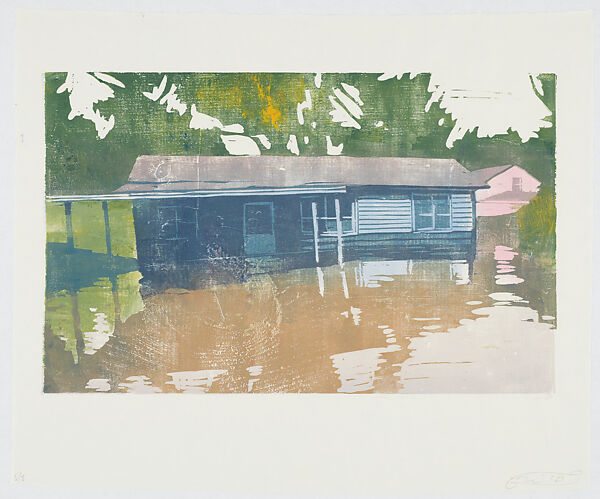 Untitled, Flooded Home I, Nina Jordan (American, born 1964), Color woodcut 