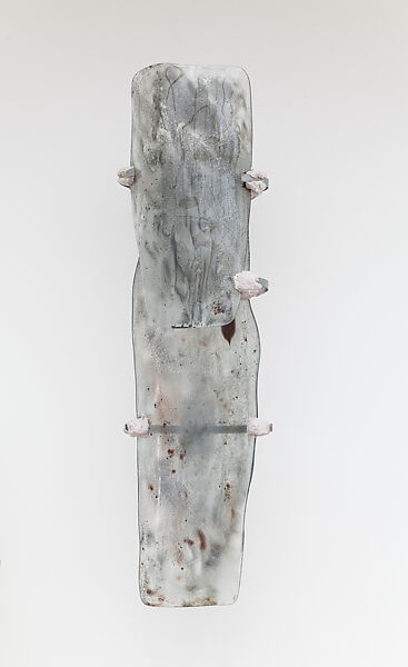 Dwindler_Rear tilt_down 1, Nairy Baghramian (Iranian, born Isfahan 1971), Glass, zinc coated metal, colored epoxy resin 