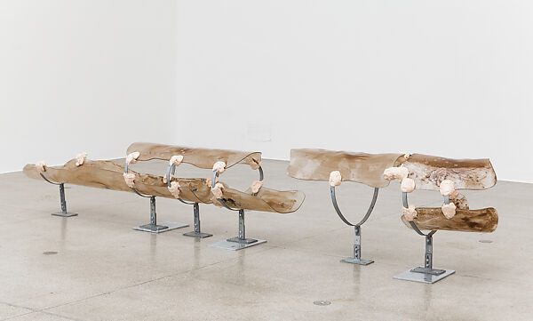 Dwindler_Downdraft_Floor, Nairy Baghramian (German (born Iran), Isfahan, 1971), Glass, zinc coated metal, colored epoxy resin