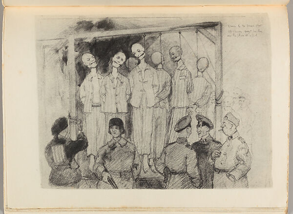 Dora, Auschwitz, Buchenwald, Bergen-Belsen, croquis clandestins, Léon Delarbre (French, 1889–1974)