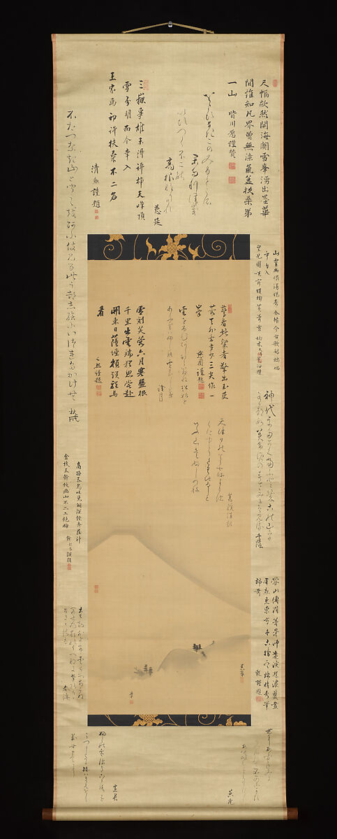 Gassaku: Mount Fuji, Maruyama Ōkyo (Japanese, 1733–1795), Hanging scroll: ink on silk, Japan