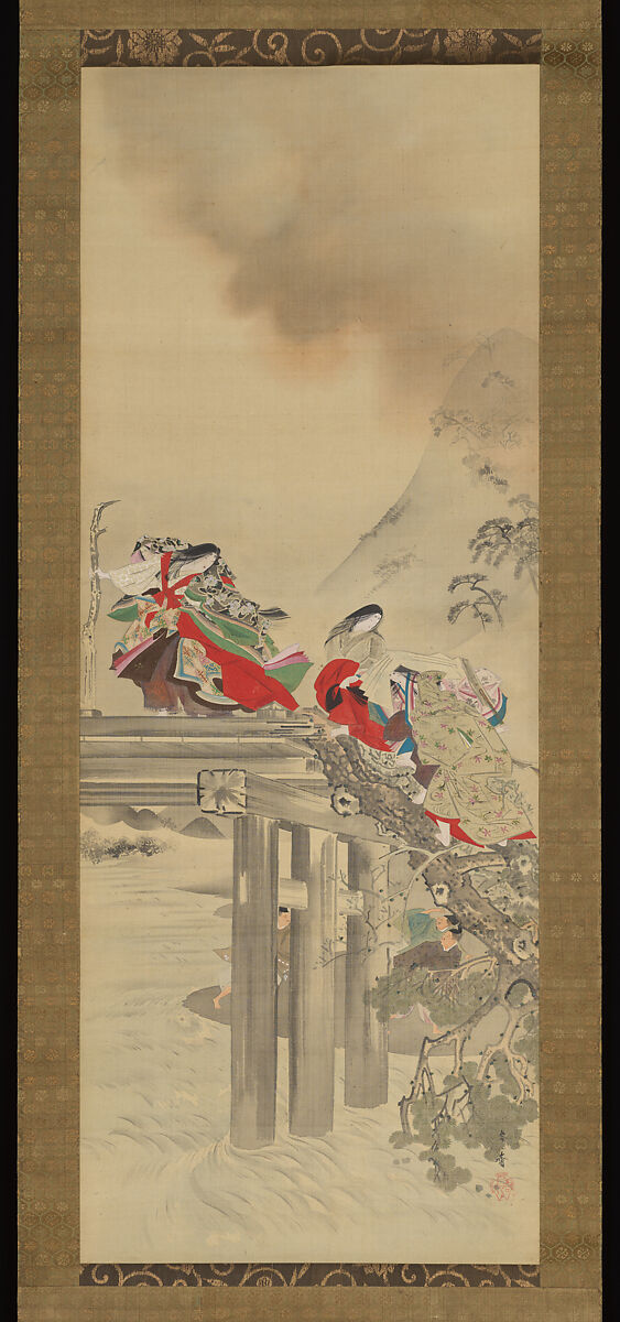 Lady Iga, Kikuchi Yōsai 菊池容斎 (Japanese, 1788–1878), Hanging scroll; ink and color on silk, Japan 