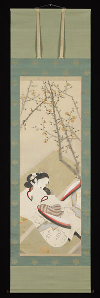 Plum, Kitano Tsunetomi (Japanese, 1880–1947), Hanging scroll; ink and color on silk, Japan