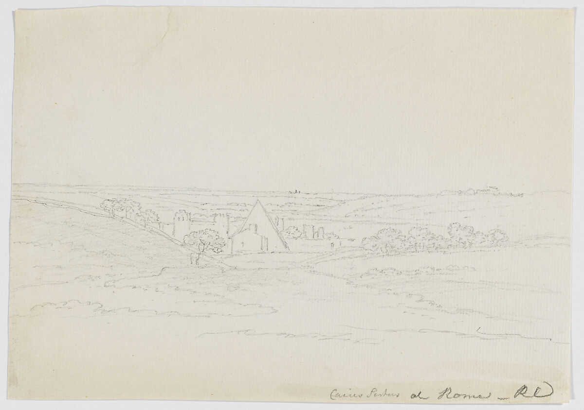 Pyramid of Gaius Cestius, at Rome, Richard Cooper II (British, Edinburgh, Scotland 1740–1822 Eltham, Kent), Graphite 