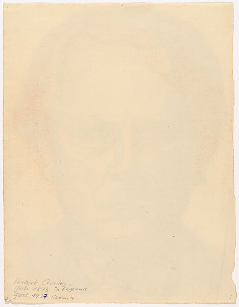 Self-Portrait, Herbert E. Crowley (British, Eltham, Kent 1873–1937 Ascona, Switzerland), Red chalk