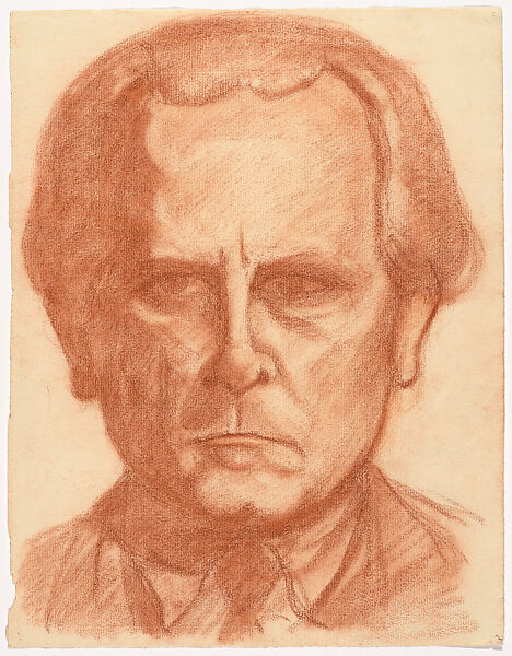 Self portrait, Herbert E. Crowley (British, Eltham, Kent 1873–1937 Ascona, Switzerland), Red chalk 