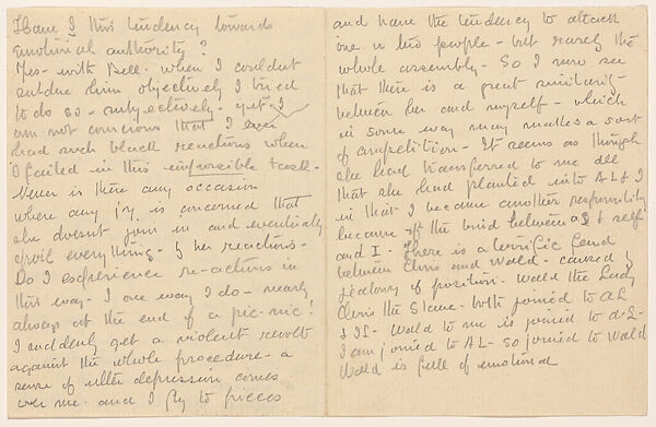 "Face the two women..." (page of notes), Herbert E. Crowley (British, Eltham, Kent 1873–1937 Ascona, Switzerland), Graphite