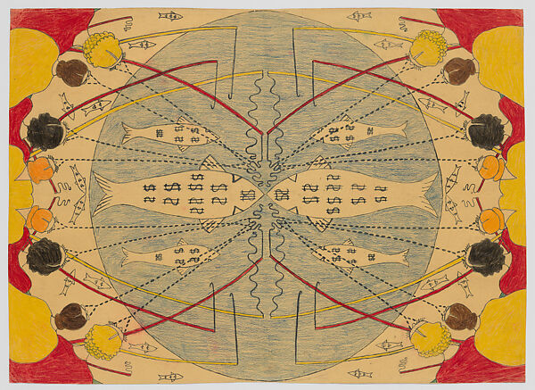 Leap Year, Mary Sully (Dakota, 1896–1963), Colored pencil, wax crayon, ink, and graphite on paper, Dakota