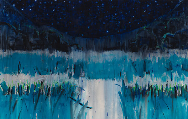 Untitled (Paths, crossing—blue), Cy Gavin (American, born Pittsburgh 1985), Acrylic and vinyl paints on canvas 