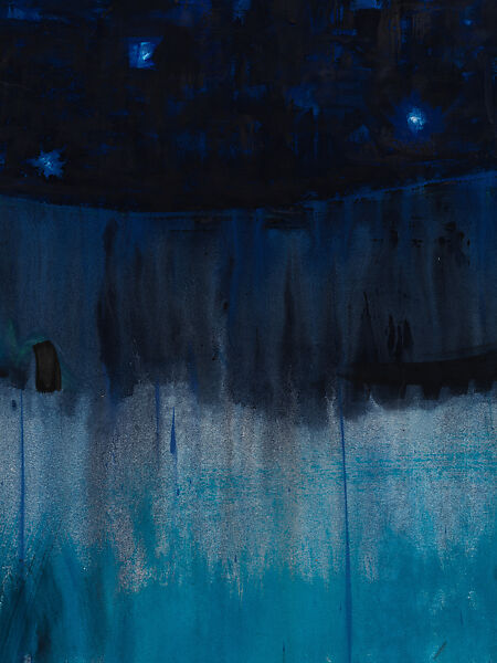 Untitled (Paths, crossing—blue), Cy Gavin (American, born Pittsburgh 1985), Acrylic and vinyl paints on canvas