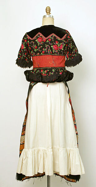 Ensemble, (a, c) silk
(b) cotton
(d) wool
(g) glass, Hungarian