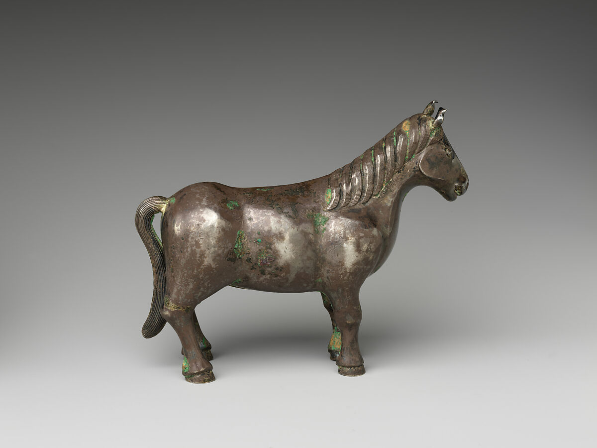 Paperweight in the shape of a horse, Silver, lead, China
