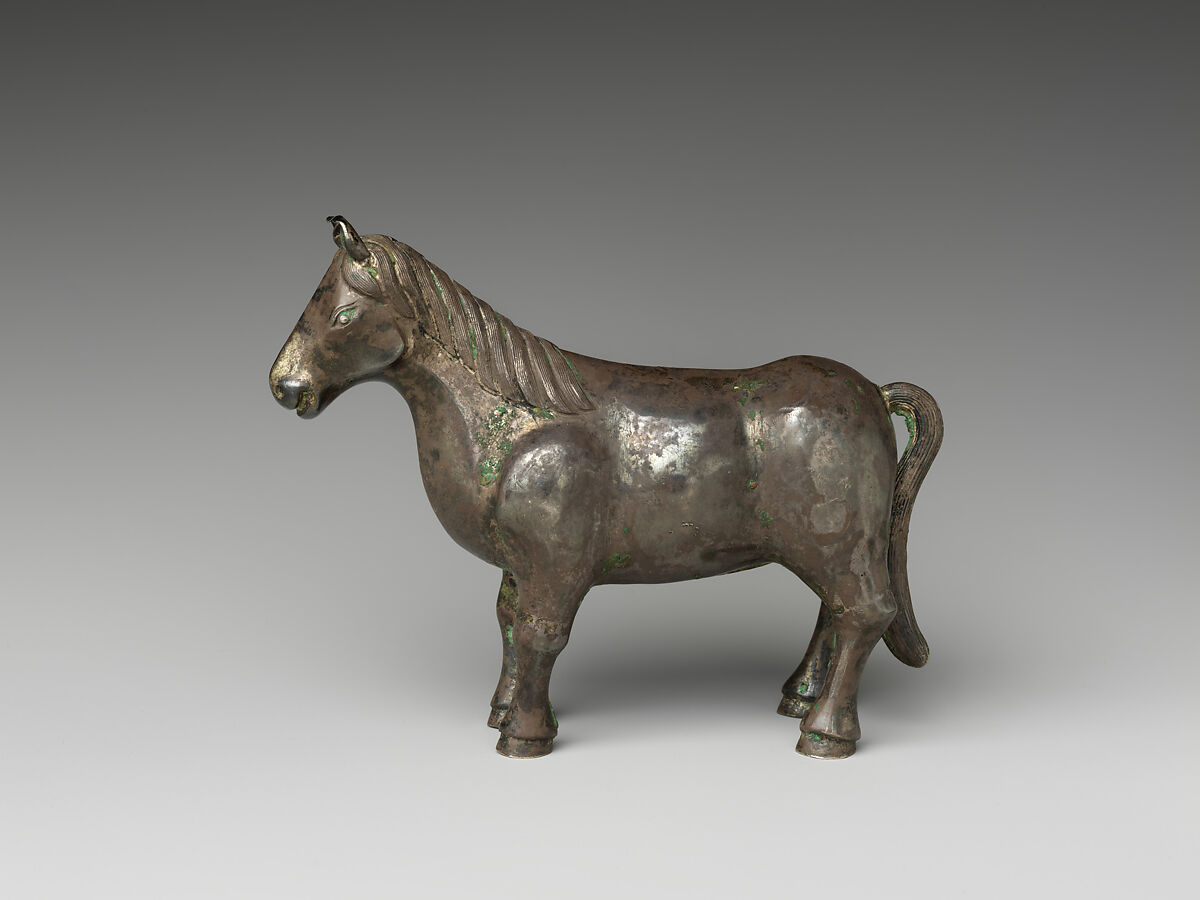 Paperweight in the shape of a horse, Silver, lead, China
