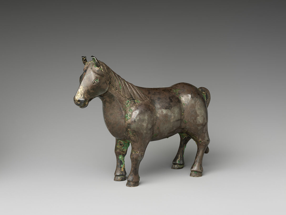 Paperweight in the shape of a horse, Silver, lead, China 