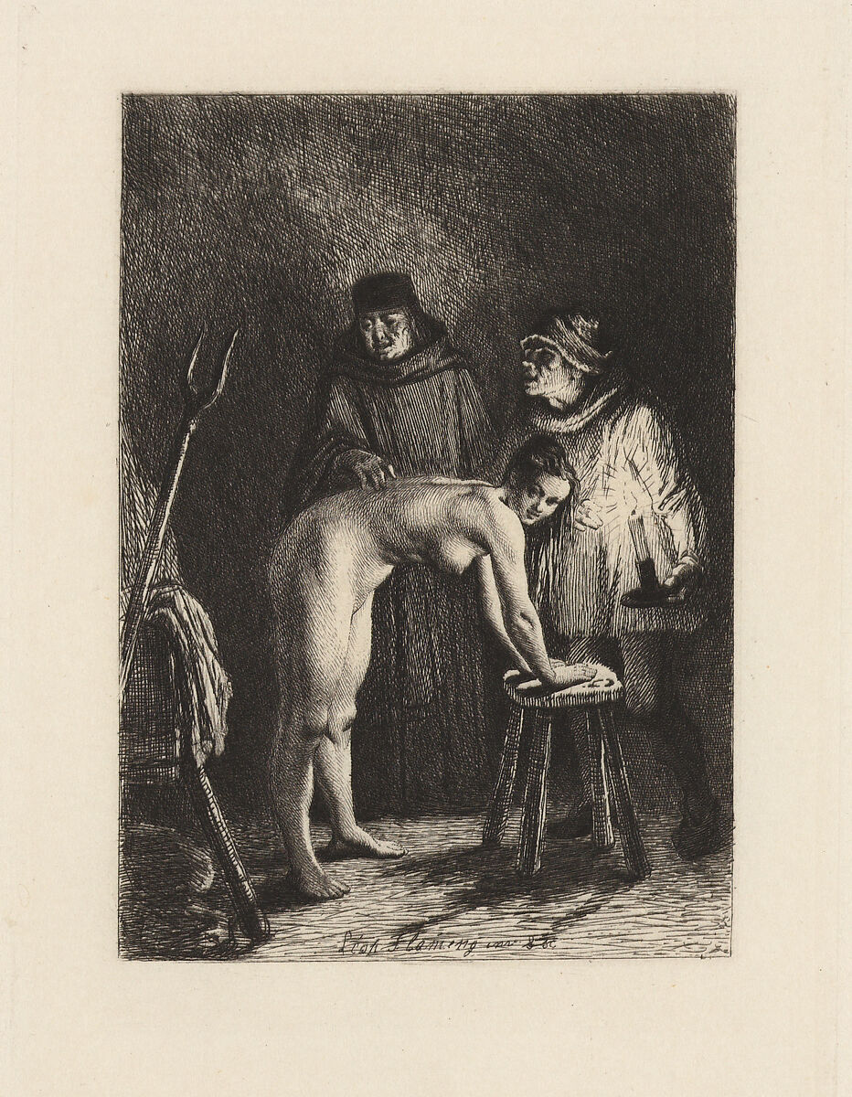 La Jument du Compere Pierre, plate 9 from "The Decameron", Léopold Flameng (French (born Belgium), Brussels 1831–1911 Paris), Etching; proof before letter 