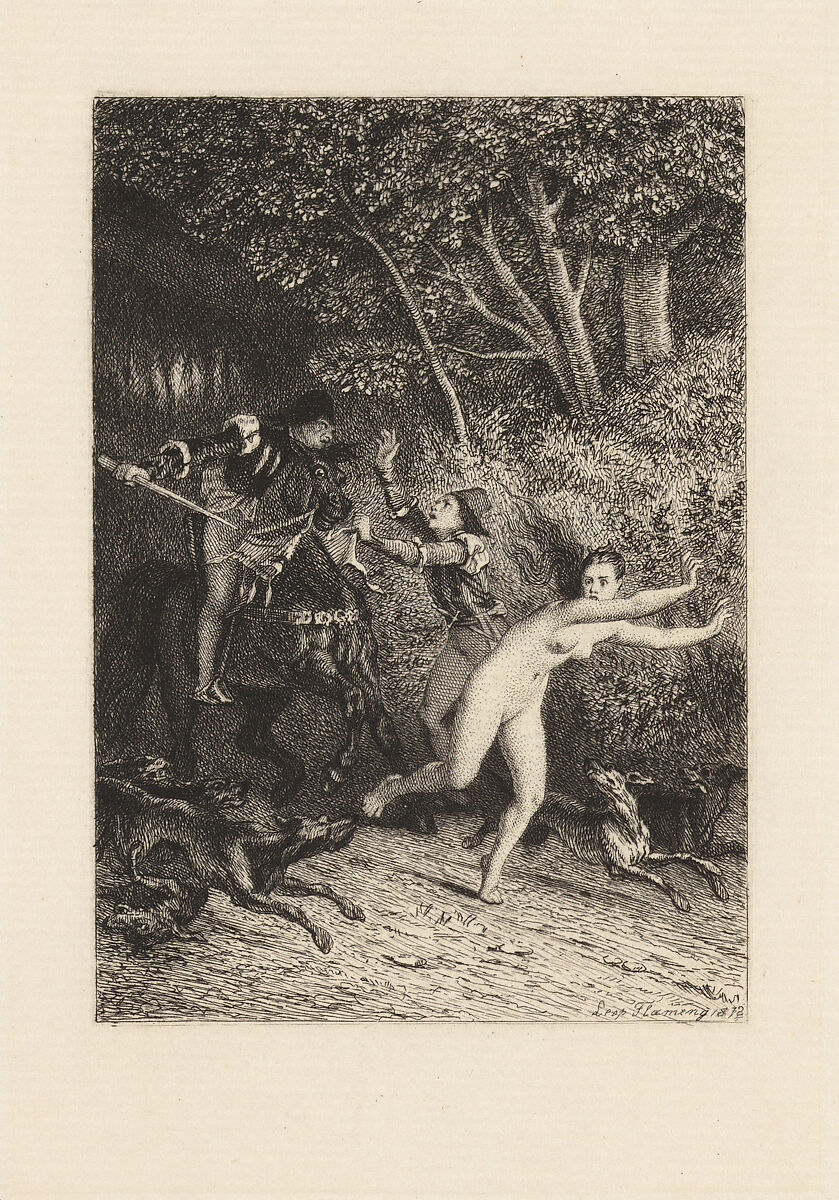 L'Enfer des Beautés Cruelles, plate 5 from "The Decameron", Léopold Flameng (French (born Belgium), Brussels 1831–1911 Paris), Etching 